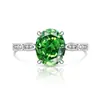 Anel de Diamante de Alto Carbono com Flor de Gelo Lapidada e Pedra Preciosa Colorida Brilhante Cor de Ovo de Pombo Padparadscha TikTok Xiaohongshu Live Dropshipping de Peça Única