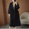 Nuevo Abrigo de Lana Otoño/Invierno 2026 para Mujer Talla Grande Largo Por Encima de la Rodilla Ceñido con Cinturón Holgado Talla Grande Adelgazante Ropa de Abrigo de Alta Gama Moderna