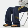 Pantalones Deportivos de Otoño 2026 para Hombre, Estilo Americano, Bordado de Letras con Tres Rayas, Tela de Pantalón de Chándal 320g, Pantalones Largos para Hombre