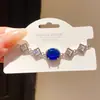 Pulsera con colgante ovalado de circón súper brillante de verano, pulsera nueva, elegante, versátil, exquisita con un toque de lujo ligero y sensación de alta gama.