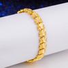 Pulsera Jinjiahua Moda Forma de Corona Corazón Estilo Hip-Hop Chapada en Oro de 24K Pulsera con Cabeza de Concha Hoja de Arce
