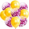 Globo de látex transparente de 12 pulgadas con confeti de papel rosa dorado, decoración para fiesta de cumpleaños