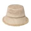 Chapéu de Pescador de Camurça Preta para Mulheres Outono e Inverno Estilo Coreano Moderno para Todos os Combos Engrossado Quente Bacia de Veludo de Cordeiro para Mostrar o Rosto Chapéu Pequeno para Crianças
