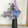 Buquê de Flores Artificiais Estilo Monet Ornamento de Decoração para Sala de Estar Arranjo de Flores Artificiais Violeta Esporinha de São Nicolau de Alto Padrão Luxo Leve