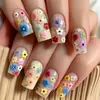 Parches de Arte para Uñas con Patrón de Flores y Plantas Nuevos de Primavera y Verano, Parches de Arte para Uñas Multicolores Brillantes Mixtos, Arte para Uñas Desmontable