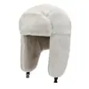 Chapéu de inverno para homens de meia-idade e idosos, um chapéu externo quente com forro de fleece, adequado para esquiar e proteger as orelhas do frio, um chapéu de algodão