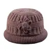 Conjunto de Chapéu e Cachecol de Inverno para Mulheres de Meia-Idade e Idosas, Forrado com Lã Sintética, Espessado, Quente, Chapéu de Lã Tricotado, Chapéu Bucket Feminino à Prova de Frio