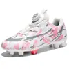 Zapatos de fútbol de caña alta transfronterizos para niños y niñas, zapatillas de entrenamiento con tacos para adultos, zapatos deportivos profesionales transpirables antideslizantes con tacos largos