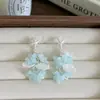 Pendientes de Borla de Concha de Estrella de Mar Azul Verano 2026 para Mujer, Pendientes de Botón de Gama Alta de Nicho, Estilo Pendiente de Vacaciones en la Costa
