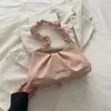 Bolso de axila plisado con forma de nube estilo coreano para mujer, nuevo diseño 2026, estilo nicho, bolso de hombro simple y versátil con adornos de perlas
