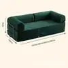 Sofá de suelo relajante con amplia zona de asiento, estructura de madera maciza reforzada, sofá esquinero de tela estilo crema para apartamentos y casas de huéspedes