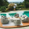 Sofá Nórdico de Lazer Cadeira de Rattan para Restaurante ao Ar Livre Cama de Hotel Clube Sofá Cadeira de Pátio de Villa Pousada Rural