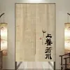 Cortina de Puerta Retro China Estilo Zen Tela Cortina Parasol Dormitorio Sala de Té Cortina de Tela Divisoria Estilo Antiguo Baño Cortina Media