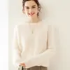 Nuevo suéter de 100% cachemira cepillada, suéter de forro polar de cachemira pura para mujer con un diseño único, top base de capa gruesa de nicho para otoño e invierno
