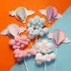 Decoración para Pastel de Cumpleaños Adornos para Insertar Nube de Bolas de Algodón Globo Aerostático Estéreo Nube de Algodón Decoración Fresca y Soñadora para Horneados
