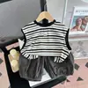Liquidación de tallas rotas Conjunto de Verano de Manga Corta para Bebé Ropa de Verano Elegante y de Moda para Niños Conjunto Versátil de Dos Piezas Unisex