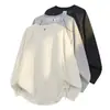 Camiseta de Manga Larga para Hombre 2025 Otoño Nuevo Estilo Juvenil Holgada y Versátil Cuello Redondo Bordada Camiseta Base Sudadera Casual para Hombre