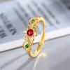 Anillo de esmalte con nicho, esmalte artesanal, patrón de lazo, hermoso diseño, anillo abierto de temperamento exquisito de alto grado