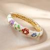 Pulsera de cloisonné especial de Beijing estilo étnico retro esmalte abierto color moda pulsera rosa para mujeres