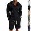 Bestseller de verão da Amazon estilo americano: conjunto casual simples de linho com listras verticais + shorts listrados de corte solto para o dia a dia