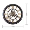 Reloj de Pared Hueco con Engranajes Estilo Industrial Material Plástico Silencioso Estudio Sala de Estar Reloj Personalizado Reloj Decorativo