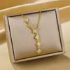 Colar Feminino de Aço Titânio com Pingente Exquisito Brilhante, Trevo de Quatro Folhas com Borla, Microincrustado com Diamante, Corrente de Clavícula de Luxo Leve