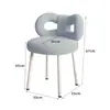 Cadeira de maquiagem ajustável, com altura ajustável e rotatória, com design de laço, adequada para quartos e penteadeiras; um banquinho de maquiagem moderno, na cor creme, para meninas
