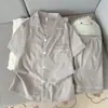 Conjunto de Pijama de Hilo de Algodón Nube para Hombre, Verano Manga Corta y Shorts, Delgado, Sencillo, Holgado, para Adolescentes y Jóvenes, Conjunto de Ropa para el Hogar