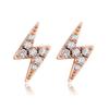 Pendientes de plata de ley 925 con circonitas y relámpago para mujer, estilo hip hop, muy populares en Europa y América. Nueva joyería de plata de ley transfronteriza.