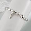 Pulsera de mujer con perlas barrocas de plata irregulares, estilo retro, simple, de moda, ligera, de lujo, combina con todo, pulsera de otoño e invierno de gran sentido.