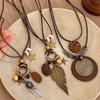 Nuevo Collar Largo de Plumas Estilo Zen Chino para Mujer, Cadena de Suéter Apilada Estilo Étnico Retro, Nuevos Accesorios Bohemios
