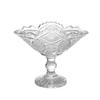 Tazón Transparente de Vidrio para Helado, Copa de Helado, Bol para Postre, Plato de Fruta de Vidrio Alto con Borde de Flor, Adornos de Cubo de Fruta en Forma de Barco para Sala de Estar