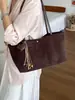 Bolso casual de gran capacidad transfronterizo para mujer, nuevo bolso de hombro vintage esmerilado 2026, bolso tote versátil de nicho para el día a día