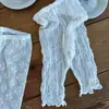 INS Leggings Finos de Verão para Bebês, Cor Sólida, Exclusivos com Renda Vazada para Meninas