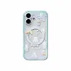 Funda de Teléfono Linda Conejo de Dibujos Animados Azul Playa Manzana 18Promax Adecuada para 17Pro Magnética Doble Capa 16Pro