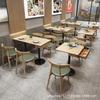 Loja de Chá com Leite Minimalista Moderna Café de Lazer em Madeira Maciça Restaurante Ocidental Hotel Conjunto de Mesa e Cadeiras Tudo em Madeira Maciça Minimalista