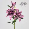 Flor de lirio de doble pétalo Phoenix artificial, lirio Phoenix de alta calidad para decoración de bodas, flores de lirio artificiales para comercio transfronterizo