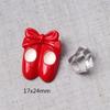 Accesorios de dibujos animados DIY, zapatos rojos de resina con lazo de diamantes, parche de dibujos animados, accesorios para el cabello infantil, fundas para teléfono móvil