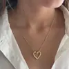 Nuevo Colgante de Corazón de Amazon Cadena de Serpiente de Acero Inoxidable Collar Ajustable Joyería de Moda Regalo de Vacaciones para Mujeres