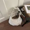 Bolsa Transversal Nova Estilo Primavera 2026 Fresca e Simples Bolsa de Ombro Plissada de Grande Capacidade para Mulheres Estilo Coreano Bolsa Tote Relaxada
