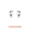 Pendientes de botón de plata pura 999 para mujer, Pendientes de botón estilo mini Ins, Elegantes y cómodos para dormir, Pendientes pequeños minimalistas