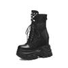 Botas de Plataforma Pequeñas para Mujer con Suela Gruesa, Malla Hueca Transpirable, Altura Interior de 14 cm, Sandalias de Tacón Súper Alto de Gasa, Botas Martin de Verano