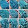 Miçangas verdes de turquesa 2mm, contas redondas azuis semiacabadas para artesanato com miçangas DIY, contas decorativas, contas espaçadoras, contas de turquesa soltas
