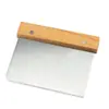 Raspador de rolos de arroz de aço inoxidável cabo de madeira raspador de farinha balança de raspagem de farinha massa ferrugem aço fatias de farinha cozinha cozimento raspador de creme