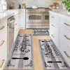 Envío Transfronterizo de Alfombrillas de Cocina Estilo Americano con Letras de Cuchillo y Tenedor, Alfombrillas de Piso Marcables Temu, Resistentes a Manchas, Antideslizantes, Set de Tira Larga para Pies