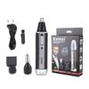 Kemei Km-6630 Depilador de Vello Nasal Multifuncional Eléctrico para Afeitado y Recorte de Cejas Recargable 4 en 1 Set de Dispositivo para Vello Nasal