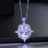 TikTok Red Social Transmisión en Vivo Venta Caliente Ocho Corazones y Ocho Flechas Chapado PT950 Diamante de Simulación Moussaint Colgante Completamente Diamantado Collar para Clavícula de Mujer
