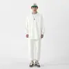 Outono e Inverno Novo Conjunto de Desenvolvimento Secundário Moletom com Gola Redonda Raglã Solto Placa Leve Tendência Estilo Casal Estilo de Hong Kong Casual