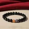 Tienda de Fábrica Pulsera de Obsidiana Natural para Mujer, Abalorios Ojo Arcoíris de Loto, Pulsera de Obsidiana Dorada para Hombre, Regalo de Año del Zodiaco