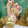 Oro Puro 999 Bendición del Oficial Celestial Llavero de Calabaza para Teléfono Móvil Mismo Estilo que la Concha de Agua Adornos Dorados Regalos Fabricantes Mayoristas